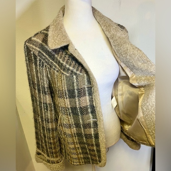 infinitif Paris Plaid Vintage Lush Soft Wool Blend Coat Jacket Made in Paris - Picture 5 of 10